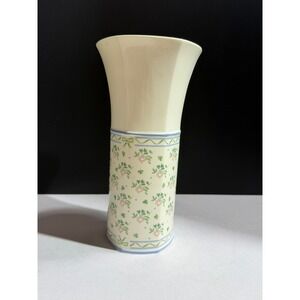 Royal Tara China Ireland Laura Floral Shamrock Hexagonal Flared Vase 9 inch
